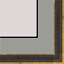 1 3/8" Antique Gold Edges Black Panel