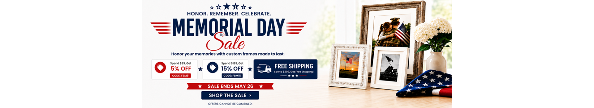 Memorial Day Custom Picture Framing Sale