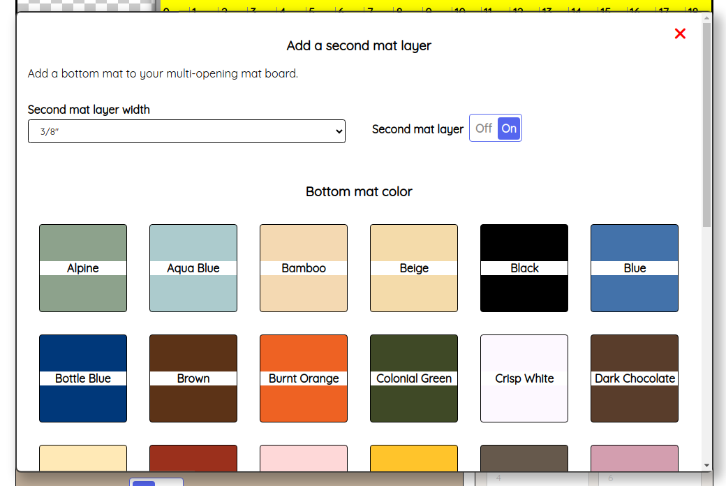 multi-opening mat color and layers